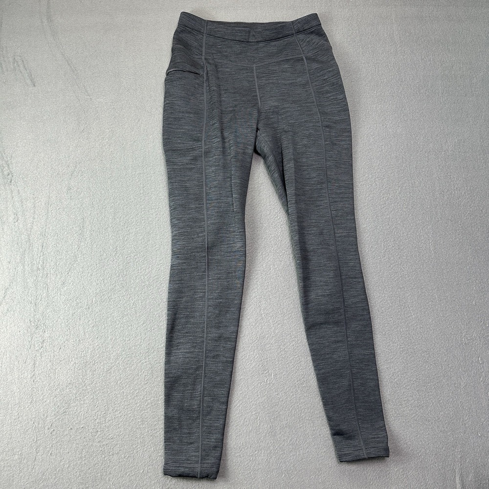 Title Nine Crash Polartec Fleece Lined Tights Heathered Grey Gorpcore Granola SM